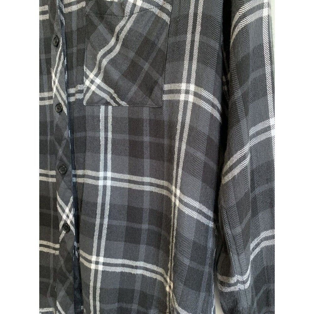 Rails Hunter Plaid Button Up Top Size Xs Onyx Sla… - image 4